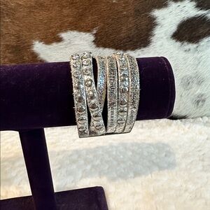 Humanity for All Silver Rhinestone Bracelet